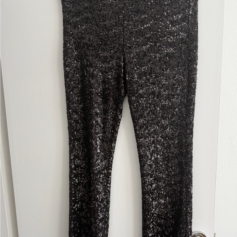 Zara sequin pants leggings flare